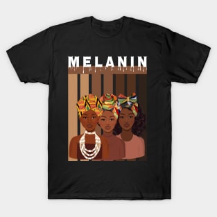 Melanin Afro Queens Black Pride T-Shirt